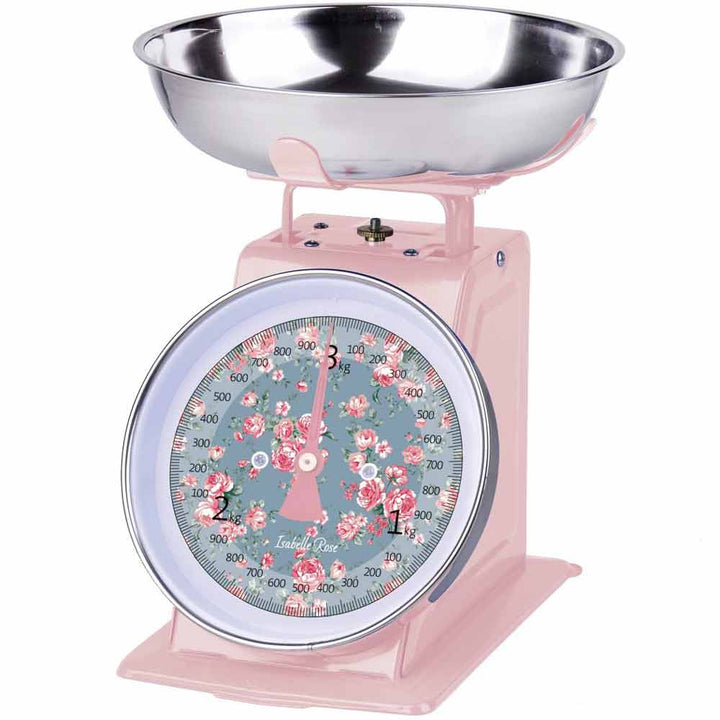 Isabelle Rose - Küchenwaage Retro mit floralem Design auf dem Zifferblatt.