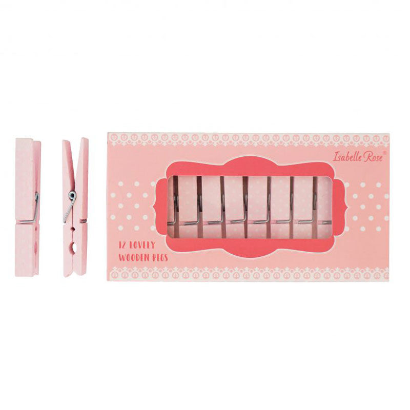 Ein Isabelle Rose - Wäscheklammern Holz 12er-Set Wäscheklammern in einer Box.