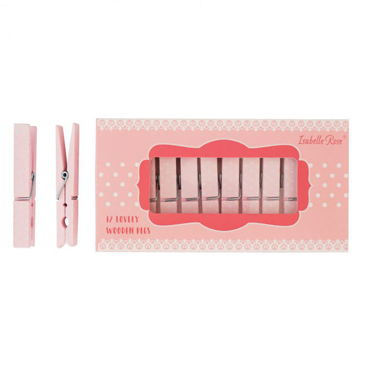 Ein Isabelle Rose - Wäscheklammern Holz 12er-Set Wäscheklammern in einer Box.
