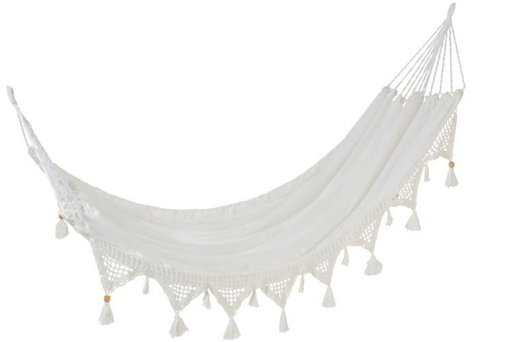 J-Line - Hängematte mit Fransen white
