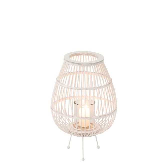 J-Line - Laterne Holz Daya auf Ständer white 47,5 cm