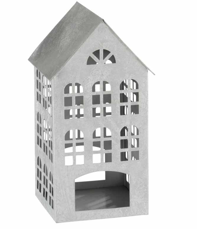 J-Line - Metallhaus Silber 32 cm