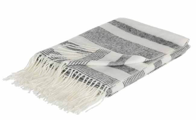 J-Line - Plaid Leinen gestreift