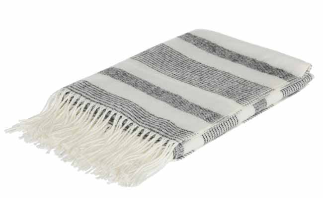 J-Line - Plaid Leinen gestreift