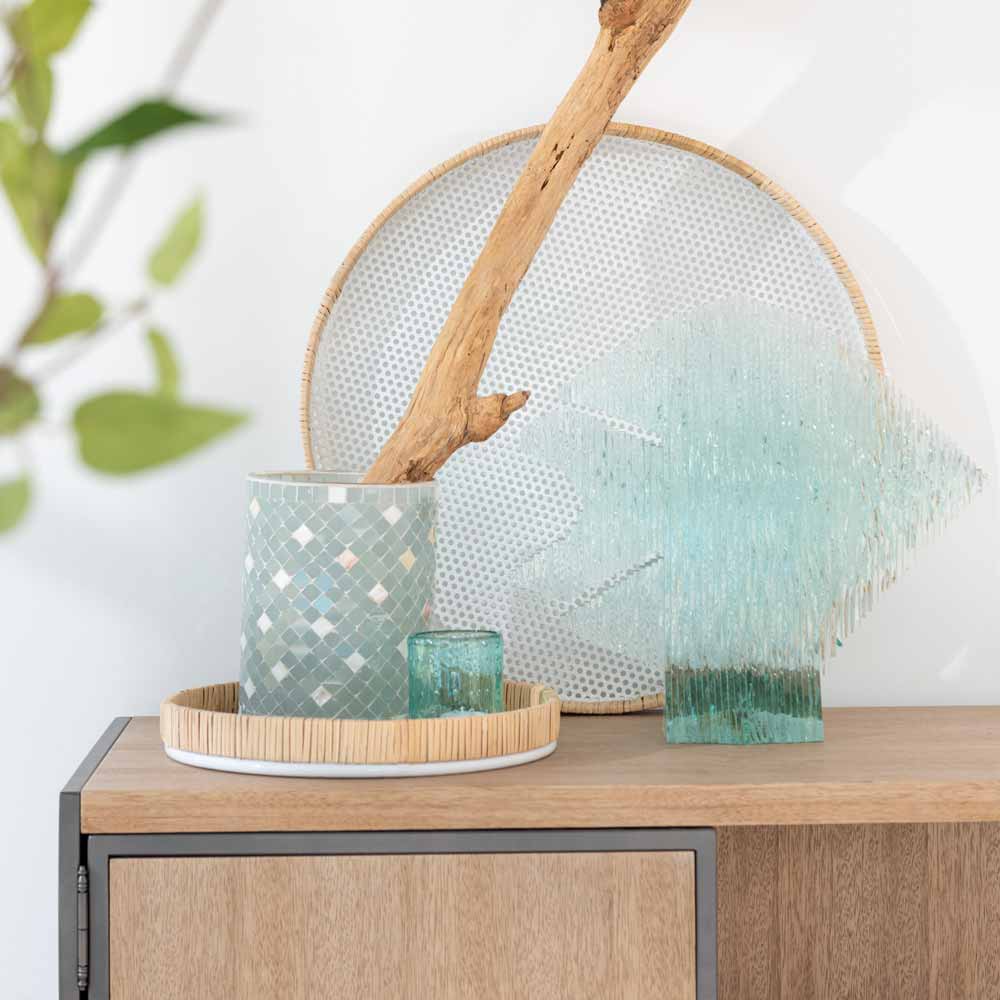 J-Line - Teelichthalter Mosaik Gerade Glas
