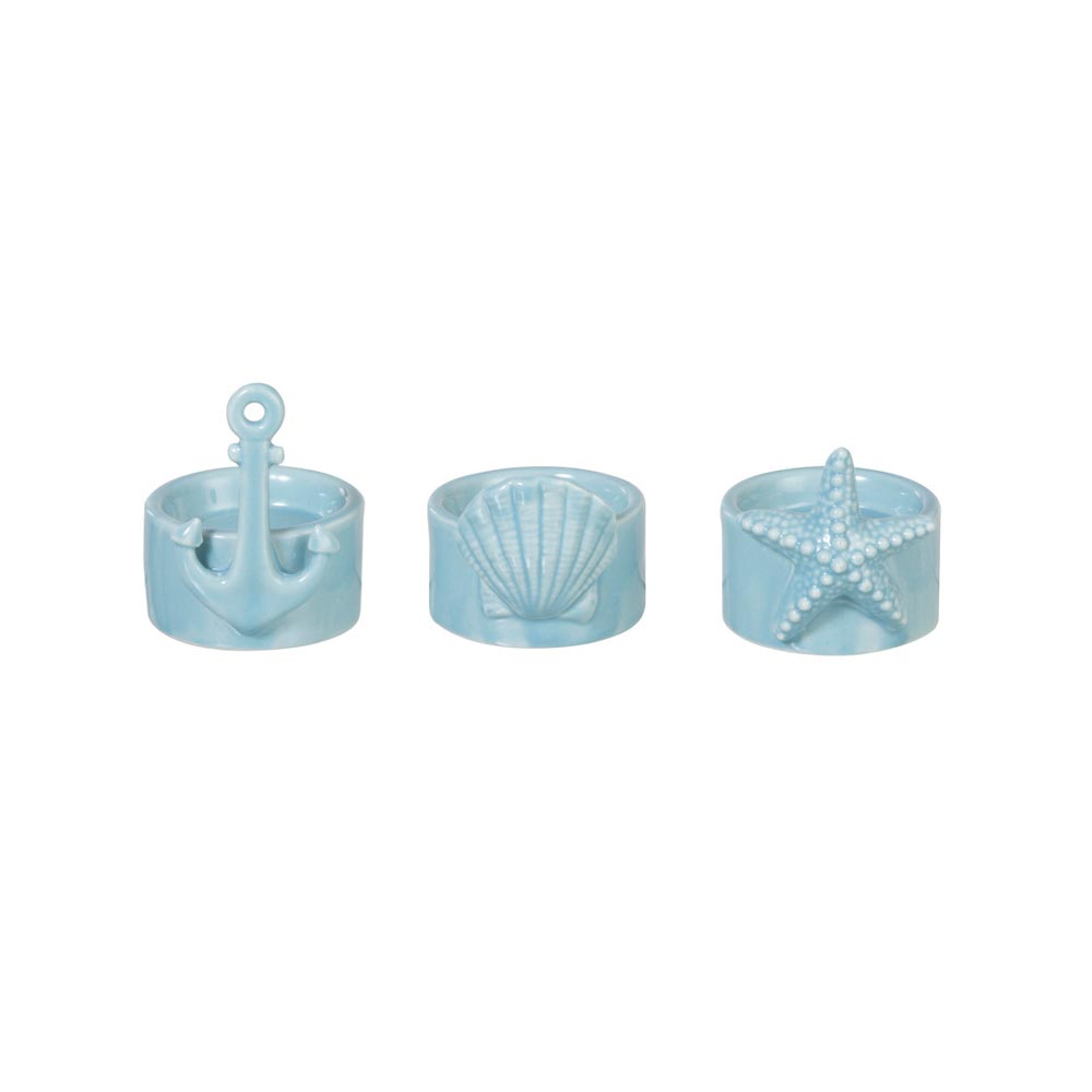 J-Line - Teelichthalter Anker blau
