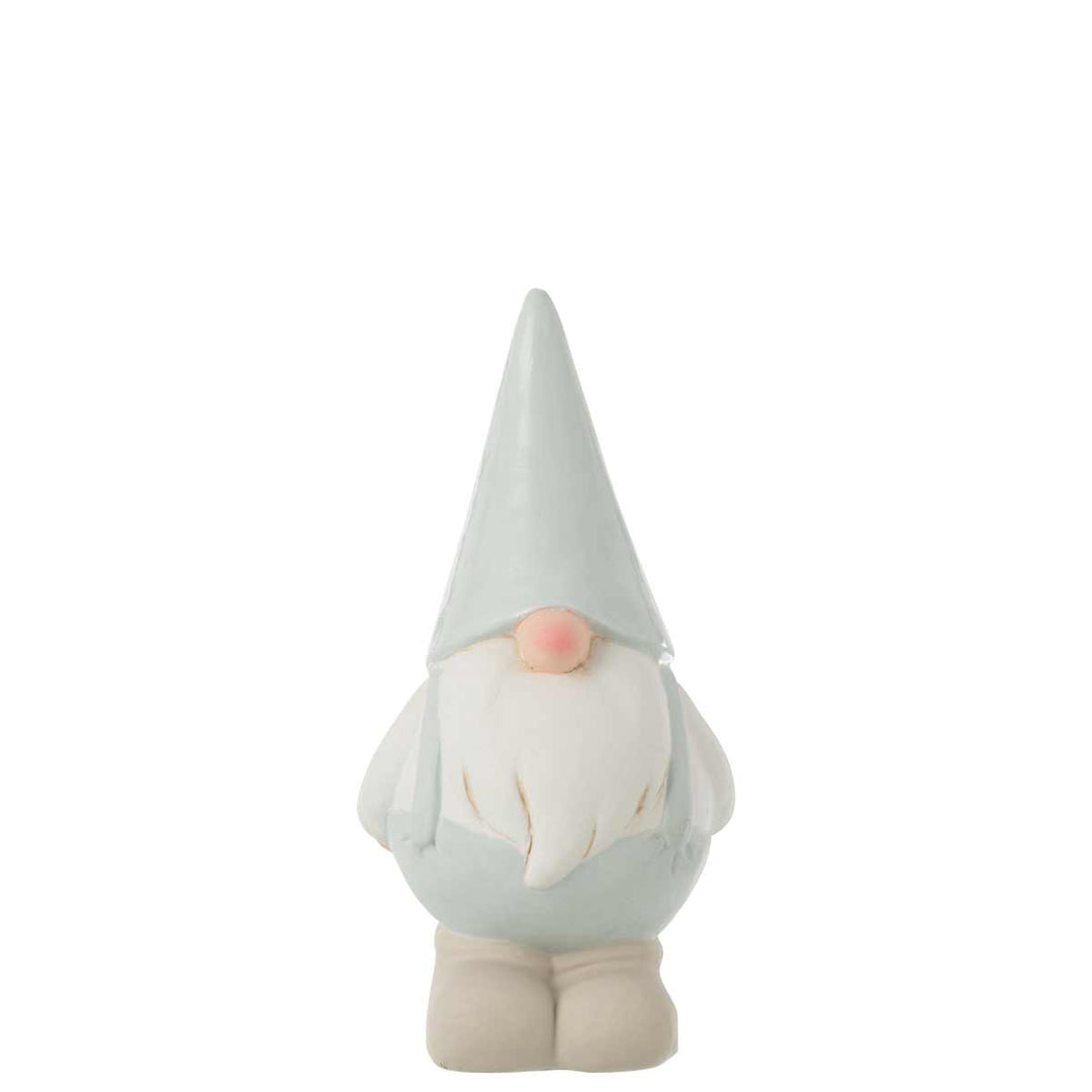 J-Line - Zwerg Keramik weiß-hell blau 23,5 cm