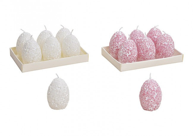Osterkerzen-Eier 6er-Set weiß