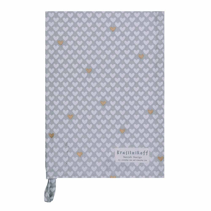 Krasilnikoff - Geschirrtuch Happy Hearts Grey