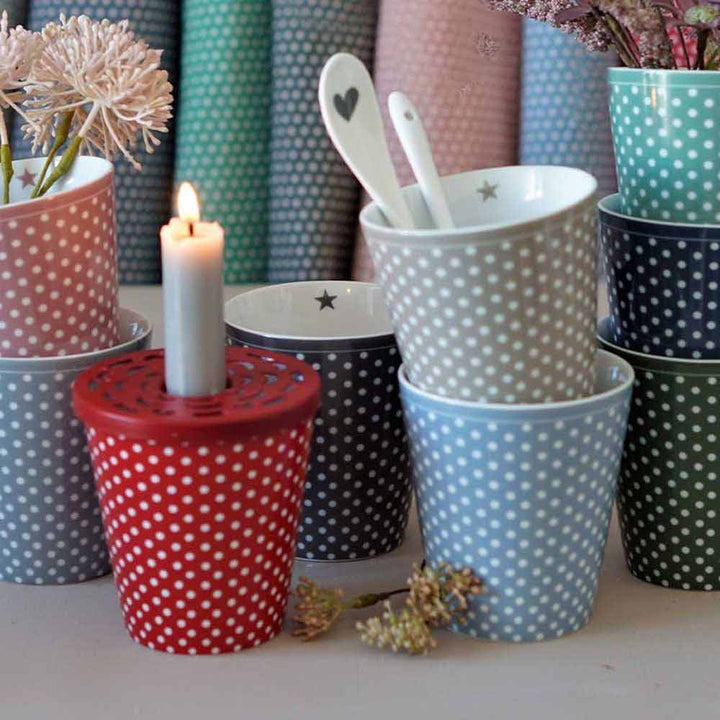 Krasilnikoff - Happy Mug kleine Punkte Scarlet red