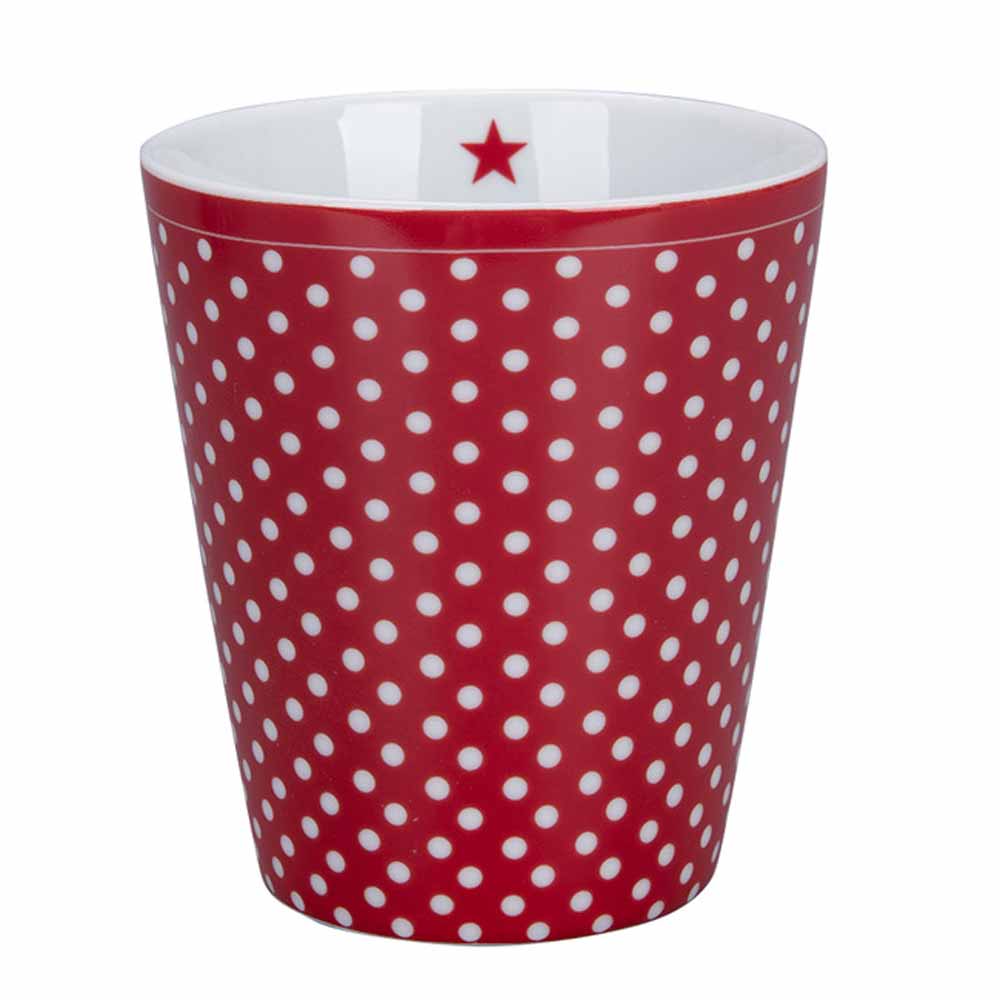 Krasilnikoff - Happy Mug kleine Punkte Scarlet red