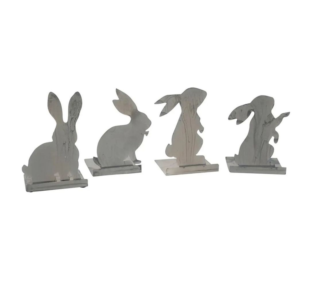 Krasilnikoff - Hasendeko aus Metall 4er-Set