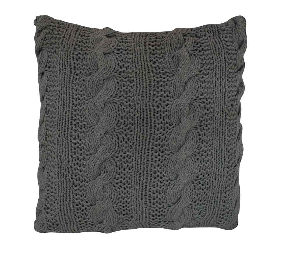 Krasilnikoff - Kissenbezug Strickmuster in schwarz