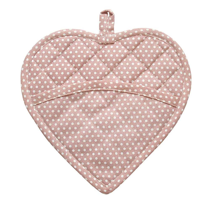 Krasilnikoff - Ofenhandschuh als Herz kleine Punkte Dusty Rose