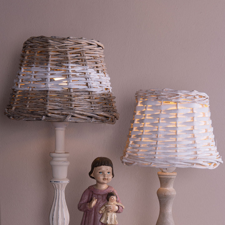 Clayre & Eef - Lampenschirm natur-weiß Rattan 20 cm