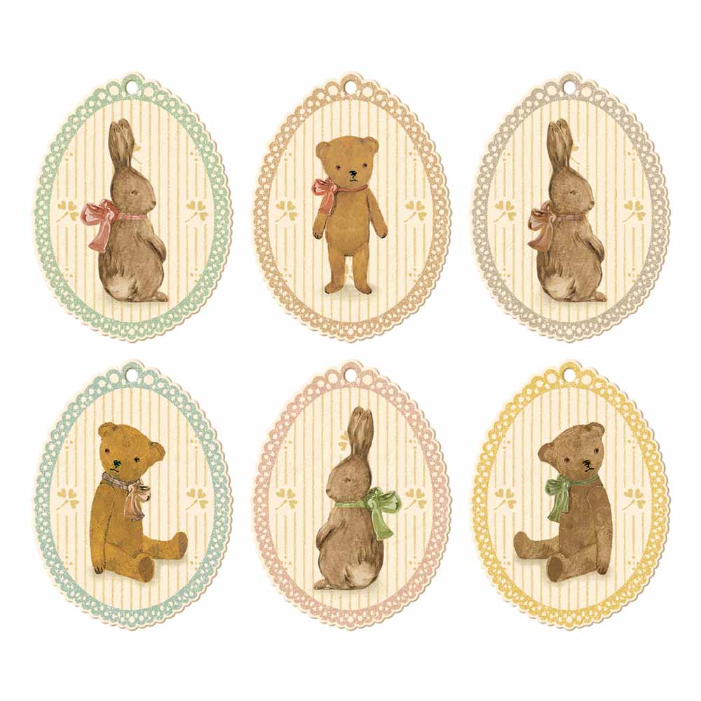 Maileg - Geschenkanhänger Hasen und Teddys 12 Stück
