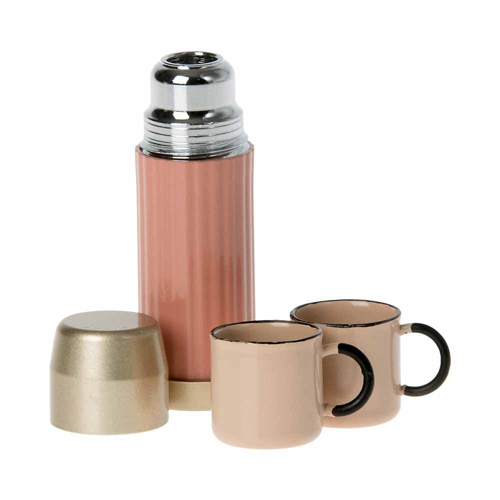 Maileg - Puppenhaus Thermos und Becher Soft coral
