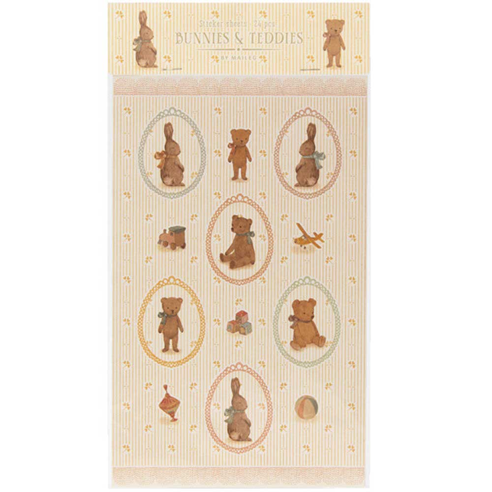 Maileg - Stickerbogen, Hasen und Teddys