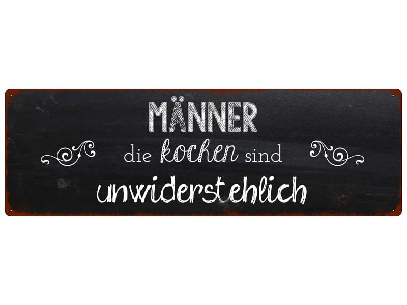 Interluxe Metallschild Männer, die kochen