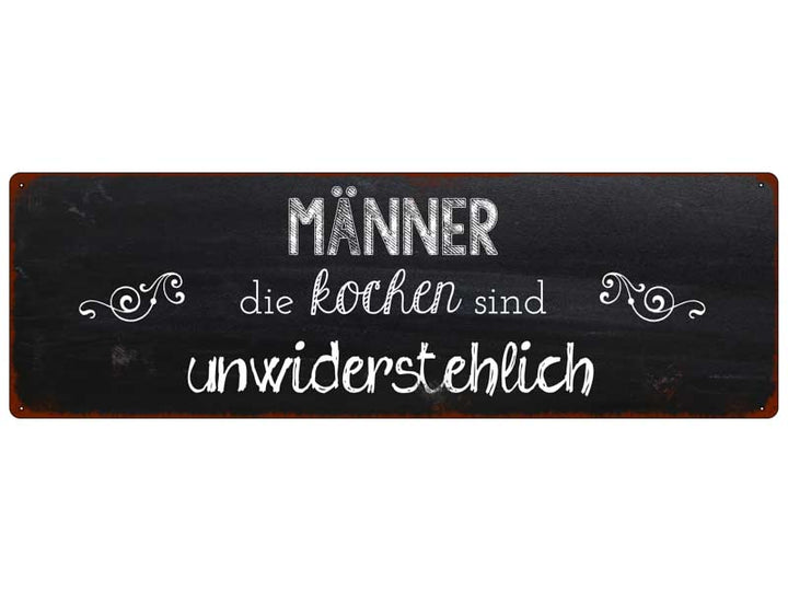 Interluxe Metallschild Männer, die kochen