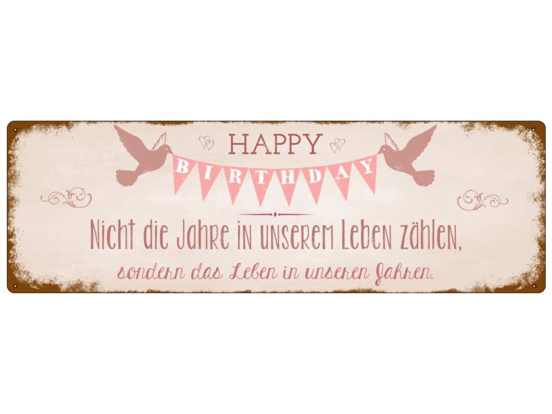 Interluxe Metallschild Happy Birthday