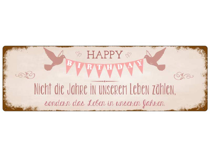 Interluxe Metallschild Happy Birthday