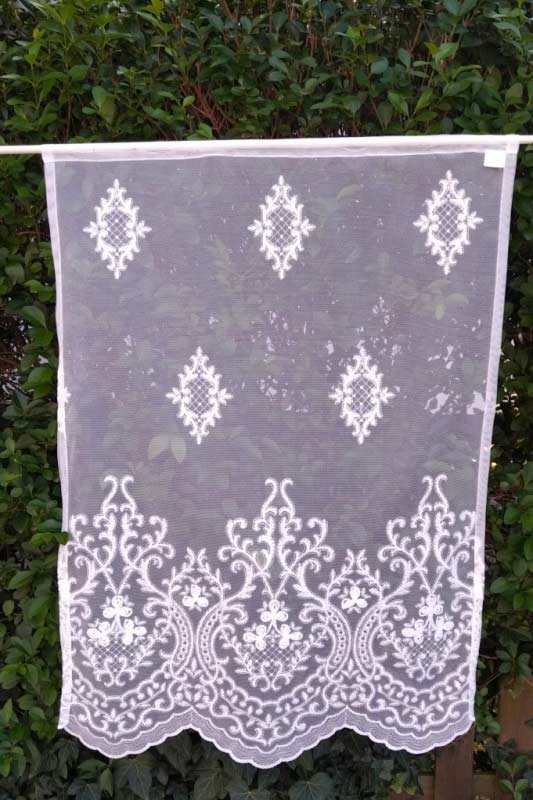 Pimlico – Scheibengardine Audrey Off White mit Stickereien 60 x 80 cm