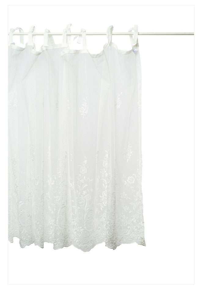 Pimlico – Scheibengardine Lena Off White mit Stickereien 160 x 80 cm