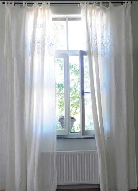 Pimlico – Scheibengardine Audrey Off White mit Stickereien 160 x 80 cm