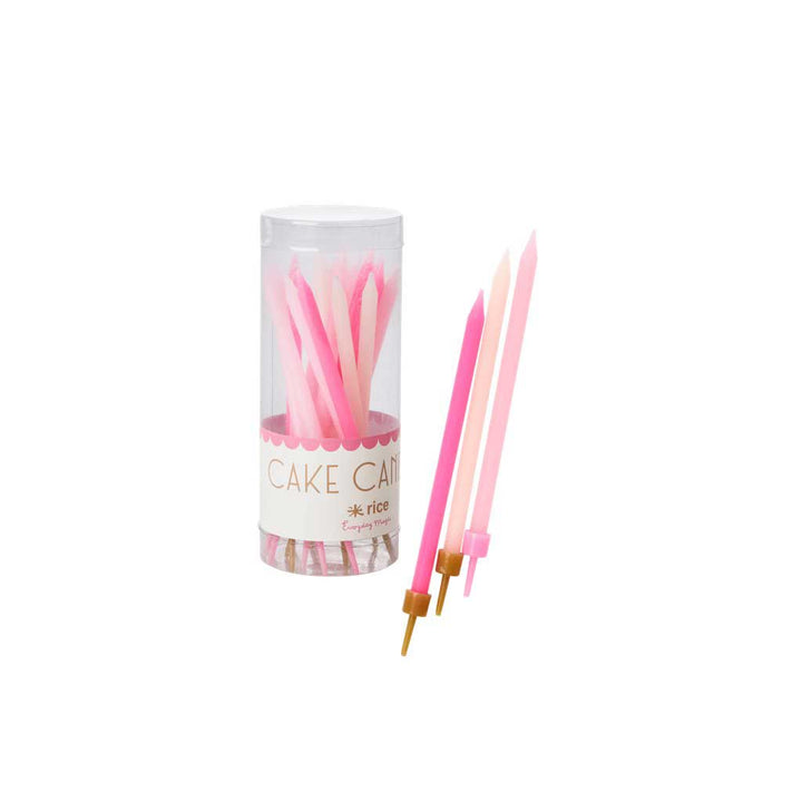 Rice - Kuchenkerzen kurz Pink 16er-Set