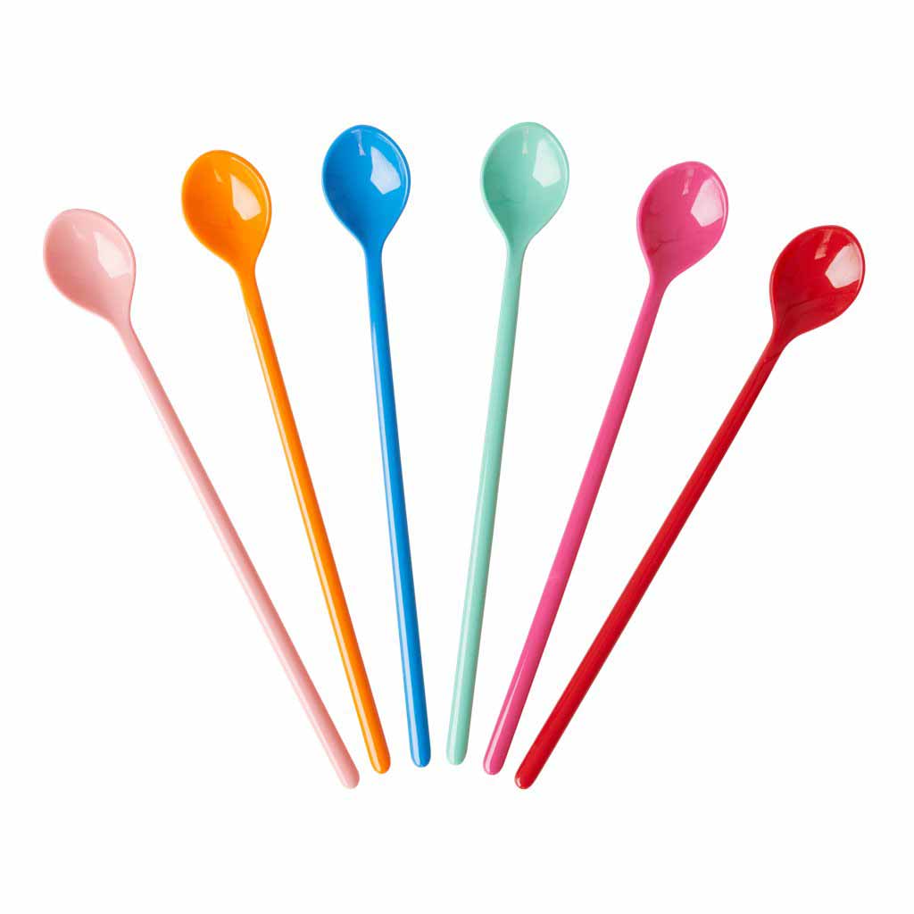 Rice - Melamin Latte Löffel 6er Set Choose Happy Uni