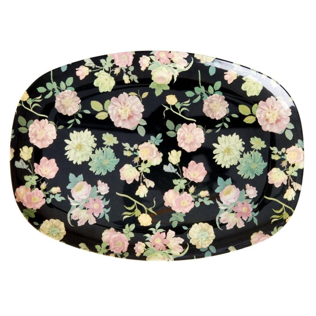 Rice - Melamin Servierteller Selmas Flower Dark Rose