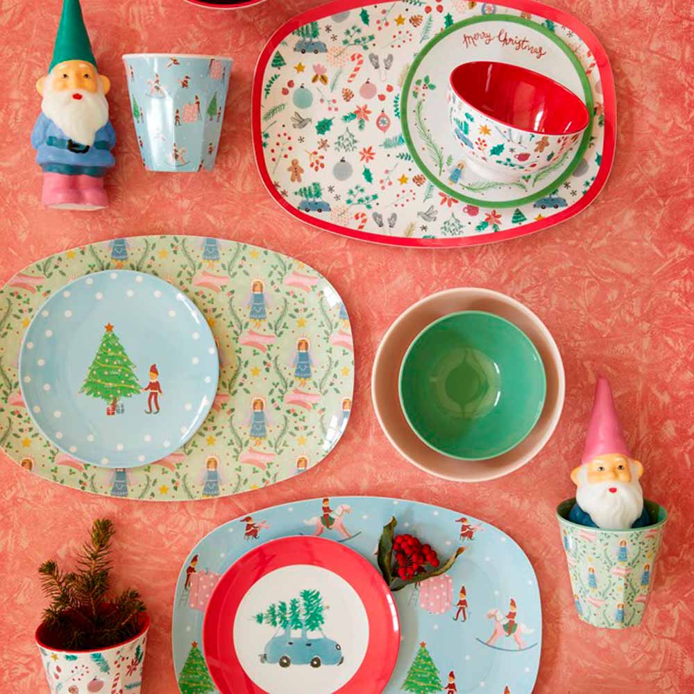 Rice - Melamin Schüssel Wichtelmotive Xmas Elf pale blue Medium