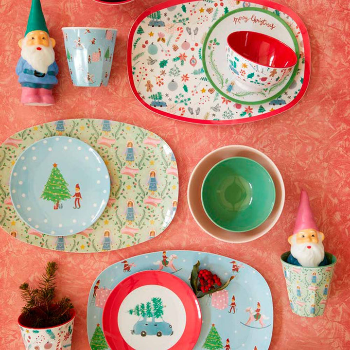 Rice - Melamin Schüssel Wichtelmotive Xmas Elf pale blue Medium