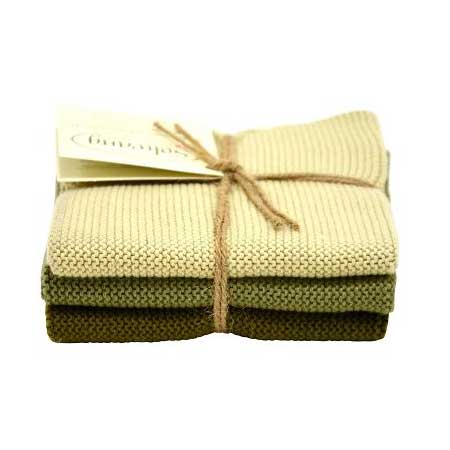 Solwang Wischtücher 3er-Set - Olive Kombi dunkel
