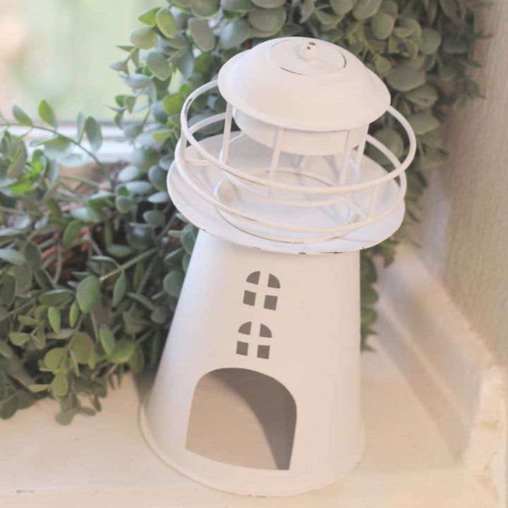VL Home - Leuchtturm weiße Dekoration Landhaus Höhe: 24 cm