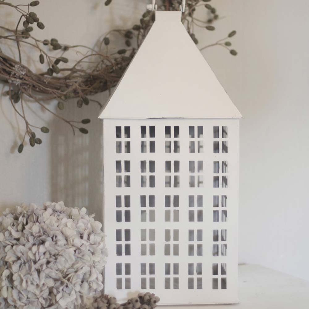 VL Home - Metallhaus weiß Laterne Höhe: 55 cm